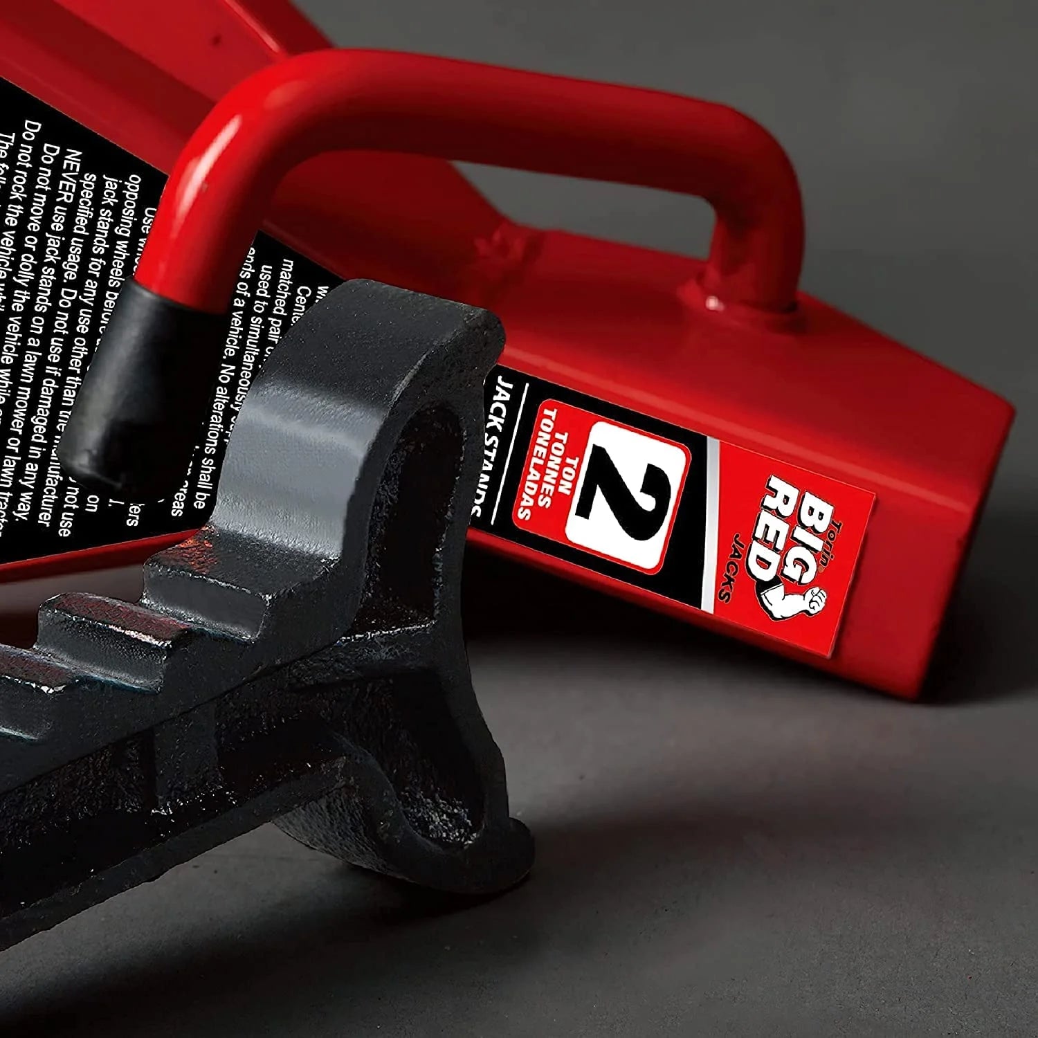 Big Red Steel Jack Stands: 2 Ton (4,000 lb) Capacity Car Jack Stand, Red, 1 Pair