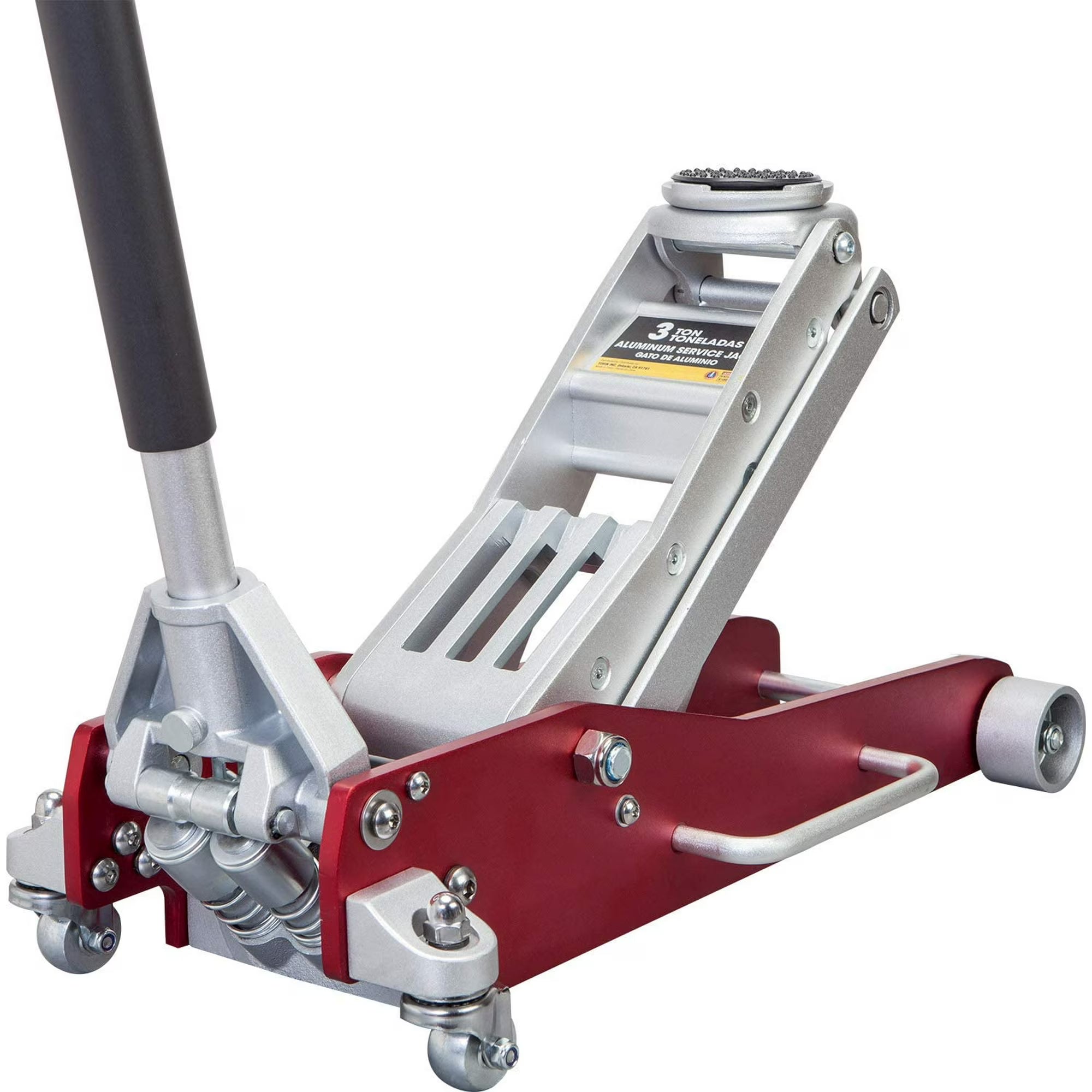 BIG RED 3 Ton Professional Low Profile Aluminum Floor Jack Steel Hydraulic Car Lift Jack,Red