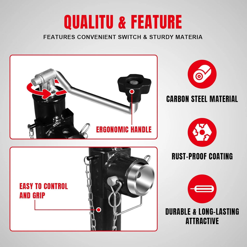 BIG RED Swivel Trailer Jack Weld on Pipe Mount,2000 LBs Capacity