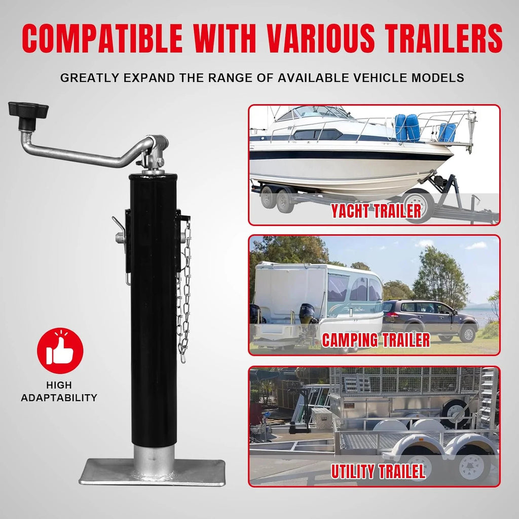 BIG RED Swivel Trailer Jack Weld on Pipe Mount,2000 LBs Capacity