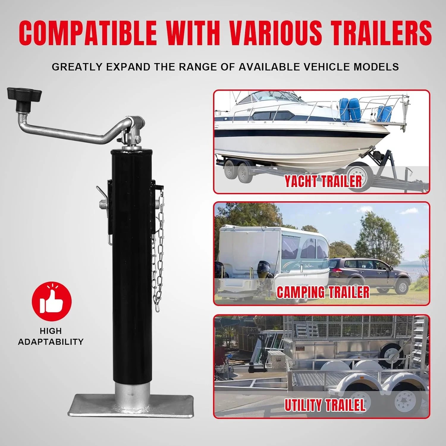 BIG RED Swivel Trailer Jack Weld on Pipe Mount,2000 LBs Capacity