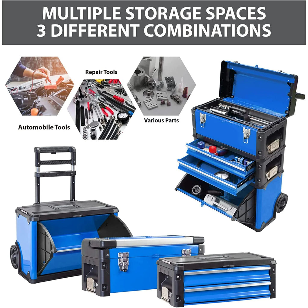 Big Red Stackable Rolling Tool Box/Chest/Cabinet with Drawerd and Wheels for Garage Workshop
