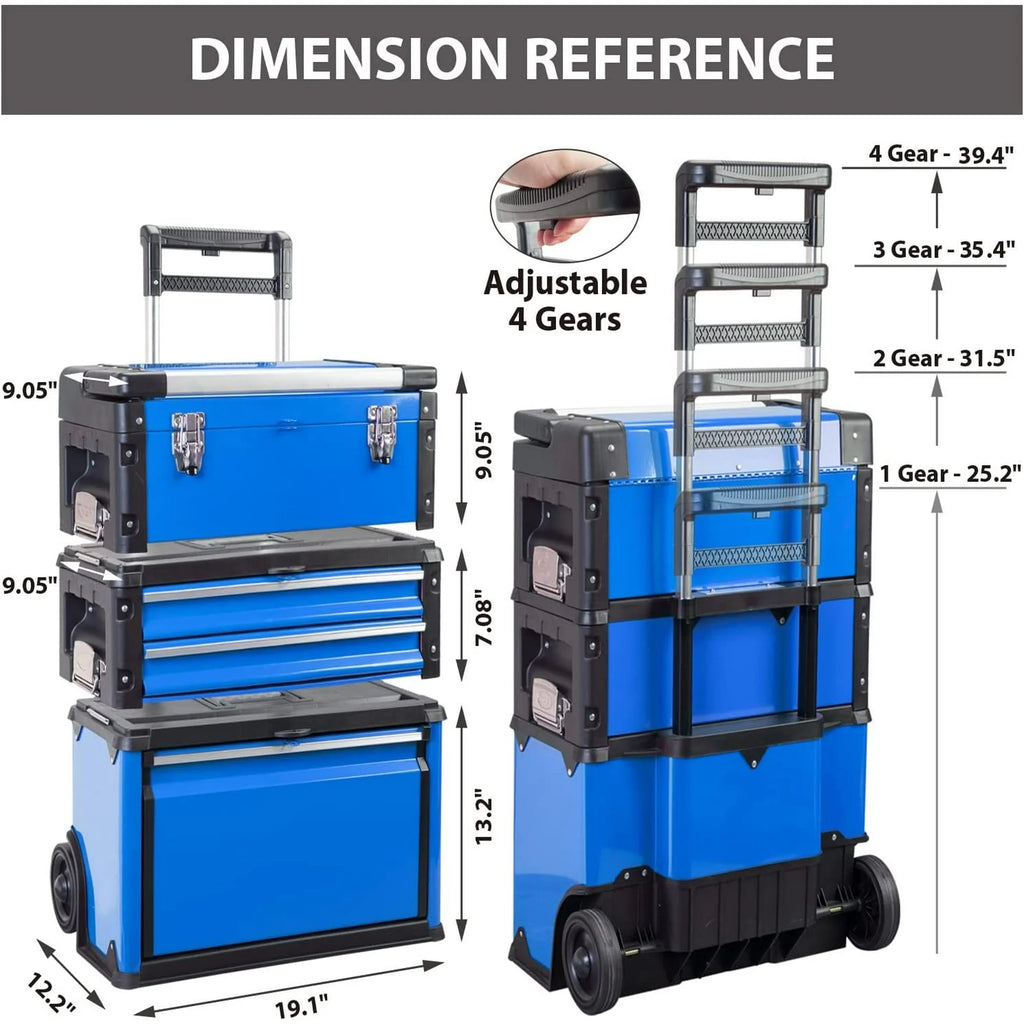 Big Red Stackable Rolling Tool Box/Chest/Cabinet with Drawerd and Wheels for Garage Workshop