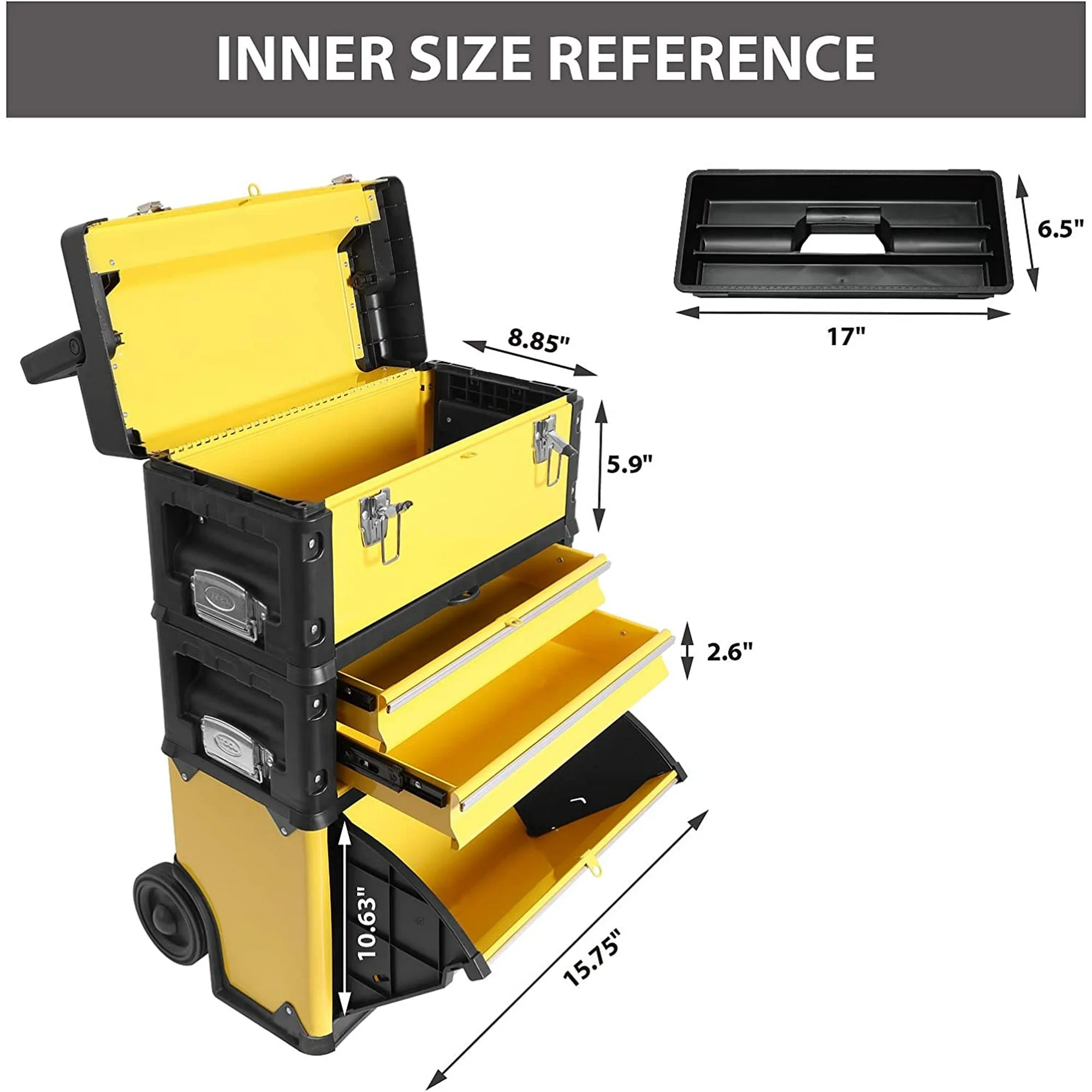 Big Red Stackable Rolling Tool Box/Chest/Cabinet with Drawerd and Wheels for Garage Workshop