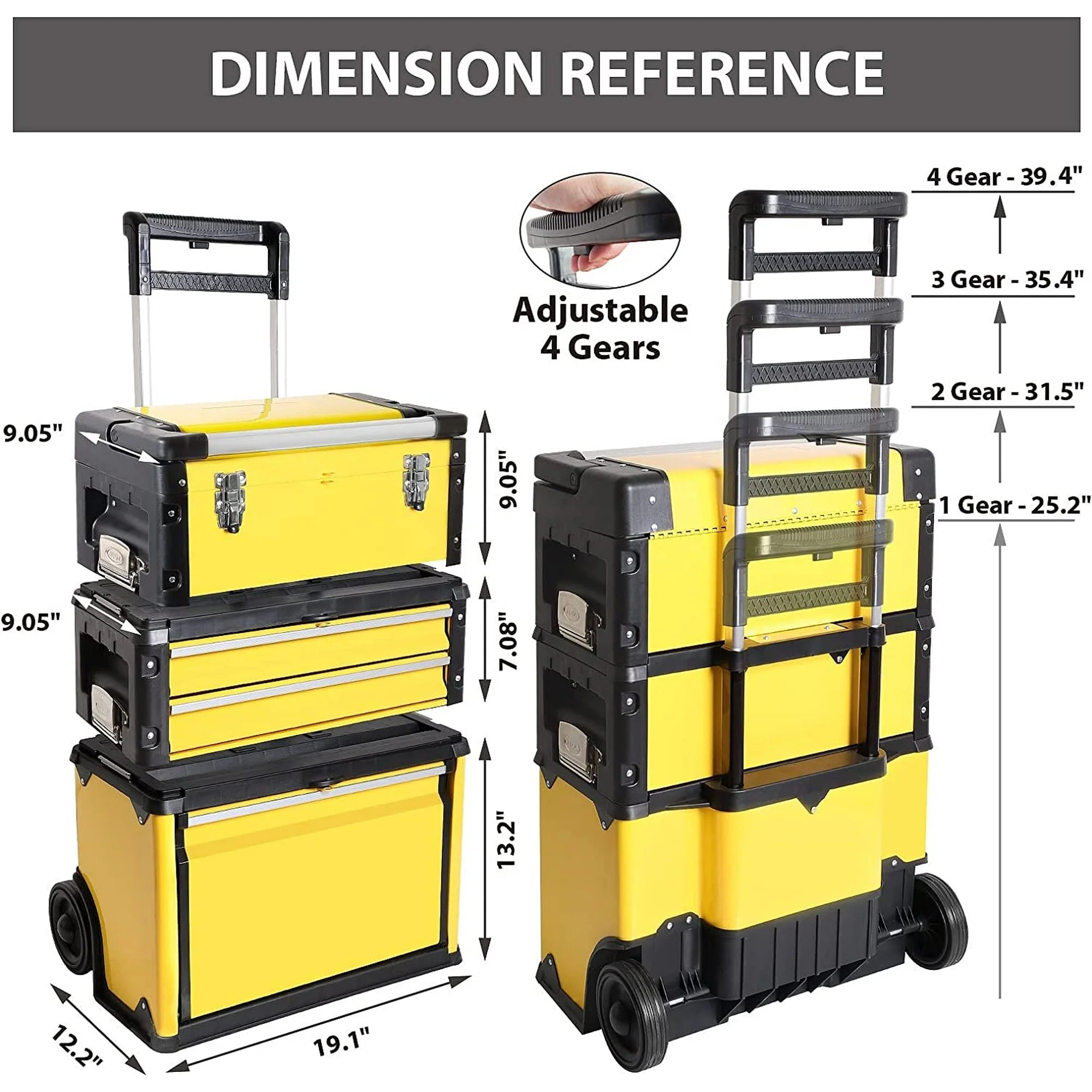 Big Red Stackable Rolling Tool Box/Chest/Cabinet with Drawerd and Wheels for Garage Workshop