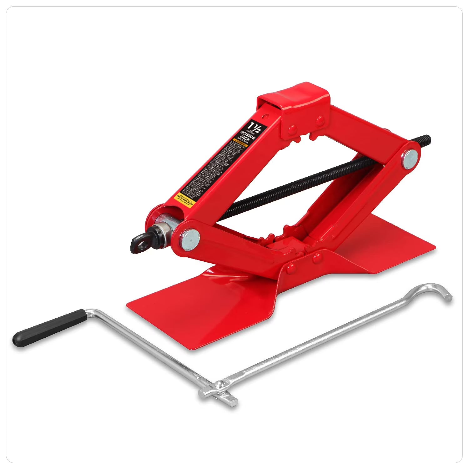 BIG RED Wide Base Cross Car Scissor Jack: Steel Portable Quick Lift 1.5 Ton (3,000 lb) Capacity