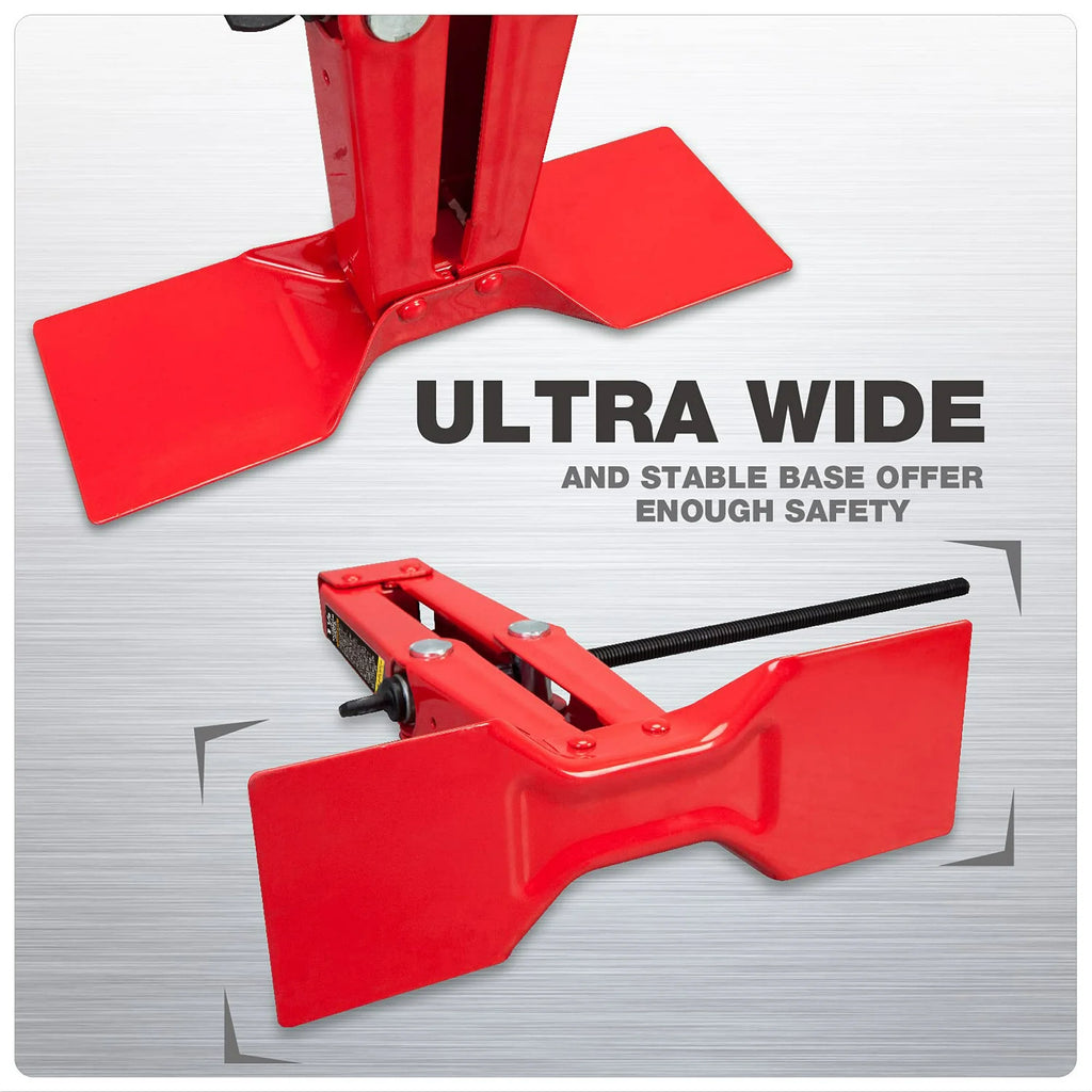 BIG RED Wide Base Cross Car Scissor Jack: Steel Portable Quick Lift 1.5 Ton (3,000 lb) Capacity