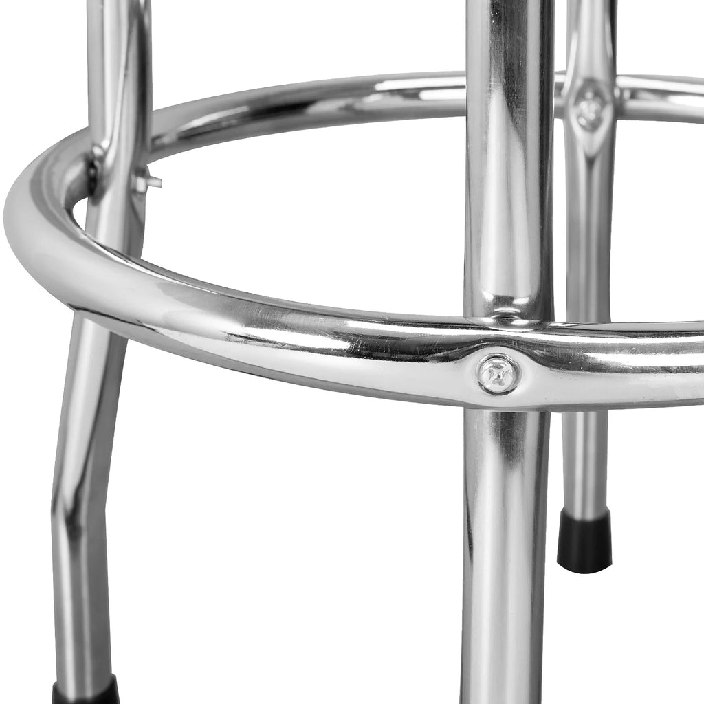 BIG RED Swivel Bar Stool: Padded Garage/Shop Seat with Chrome Plated Legs
