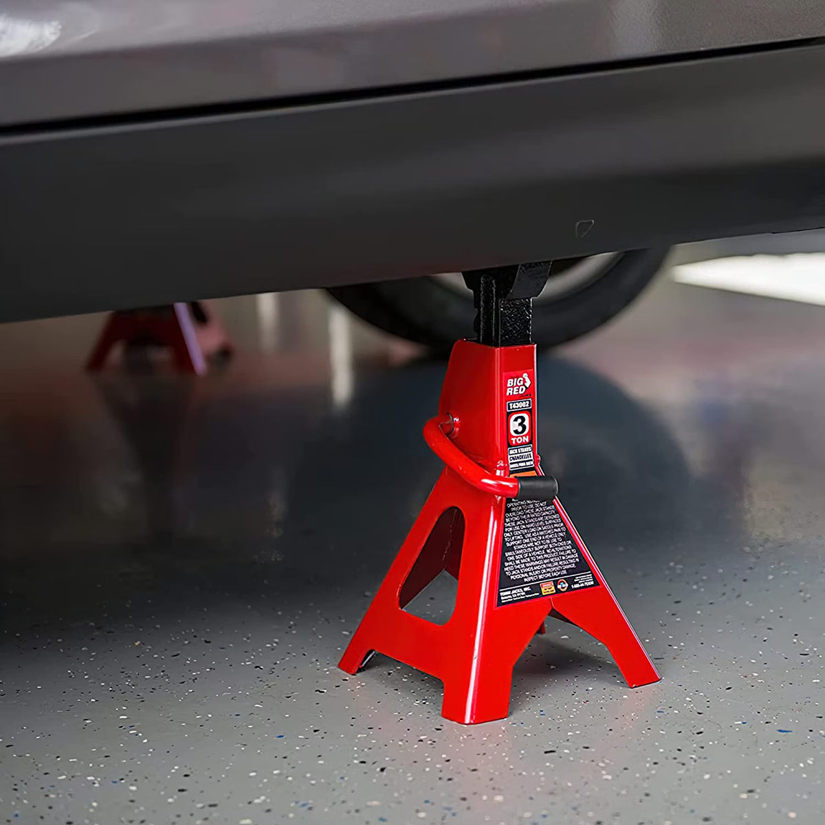 Big Red 3 Ton Steel Jack Stands for Car (6,000 lbs) Capacity, Red, 1 Pair, W4322